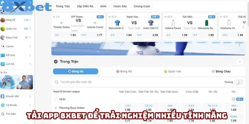 Tải app 8xbet để trải nghiệm nhiều tính năng